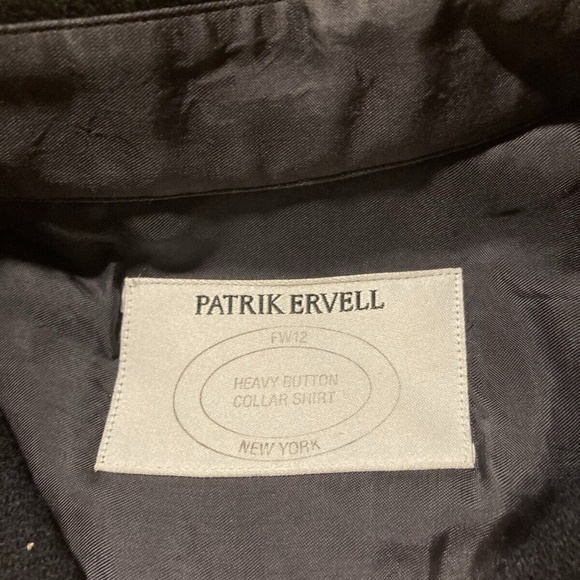 Patrik Ervell FW12 Wool Shirt Two Pocket Shirt Over-Dyed Black Watch S Small - Picture 4 of 8
